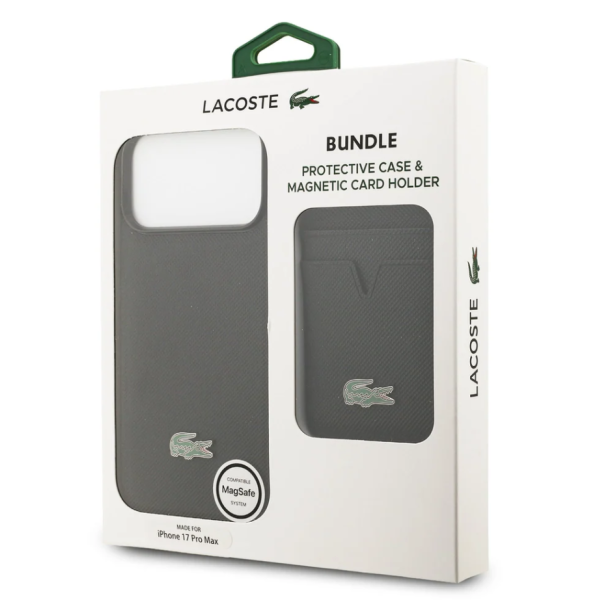 Lacoste iPhone 18 Pro Max Hoesje met MagSafe en Magnetische Pashouder &ndash; Zwart – foto 4