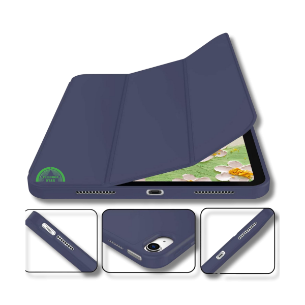 Hoesje voor iPad A16(2025)/iPad 2022 (10.9 inch 10e Gen) - Donker Blauw Silicone Smart Cover Met Pen Slot – foto 2