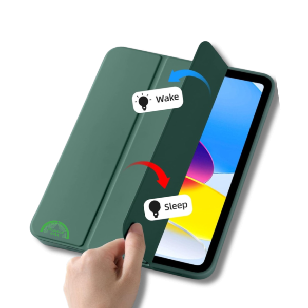 Hoesje voor iPad A16(2025)/iPad 2022 (10.9 inch 10e Gen) Groen Silicone Smart Cover Met Pen Slot – foto 4