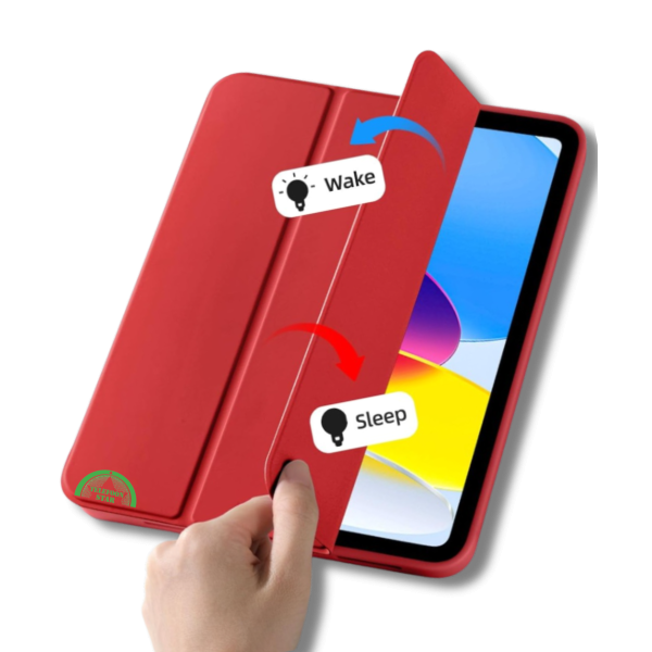 Hoesje voor iPad A16(2025)/iPad 2022 (10.9 inch 10e Gen) Rood Silicone Smart Cover Met Pen Slot – foto 4