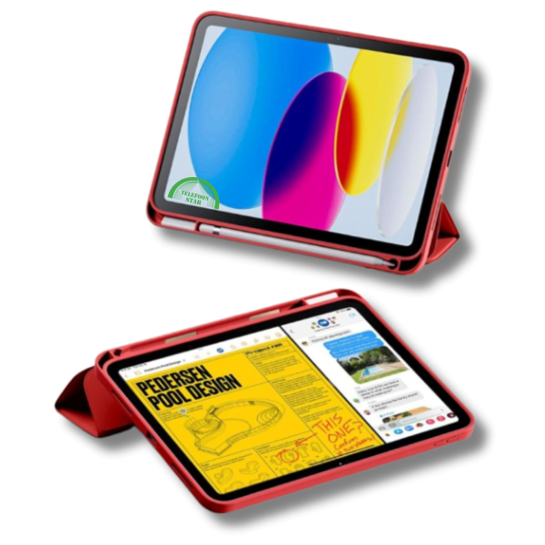 Hoesje voor iPad A16(2025)/iPad 2022 (10.9 inch 10e Gen) Rood Silicone Smart Cover Met Pen Slot – foto 3