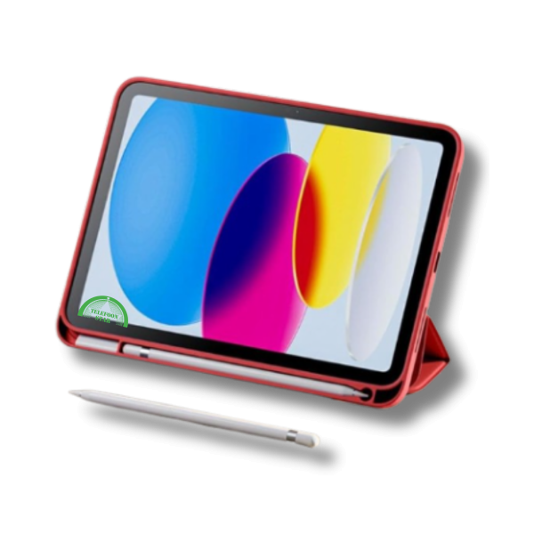 Hoesje voor iPad A16(2025)/iPad 2022 (10.9 inch 10e Gen) Rood Silicone Smart Cover Met Pen Slot – foto 2