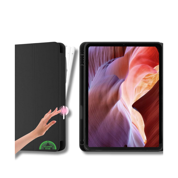 Hoesje voor iPad A16(2025)/iPad 2022 (10.9 inch 10e Gen) Zwart Silicone Smart Cover Met Pen Slot – foto 4