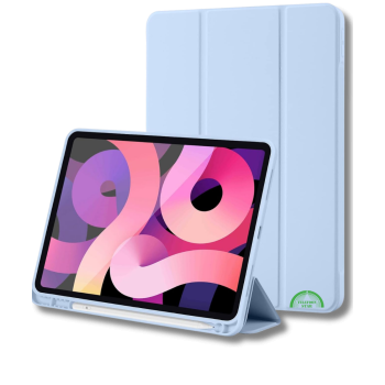 Hoesje voor iPad A16(2025)/iPad 2022 (10.9 inch 10e Gen) Lichtblauw Silicone Smart Cover Met Pen Slot