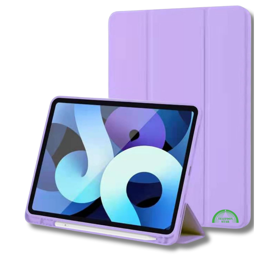 Hoesje voor iPad A16(2025)/iPad 2022 (10.9 inch 10e Gen) Paars Silicone Smart Cover Met Pen Slot