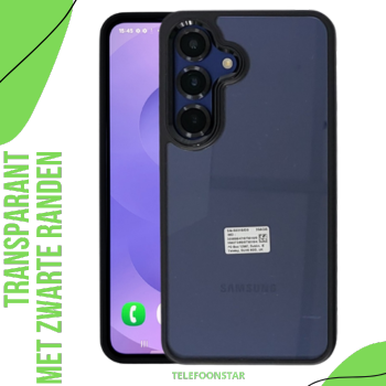Samsung Galaxy S25 Hoesje &ndash; Transparant & Schokbestendig met Zwarte Randen