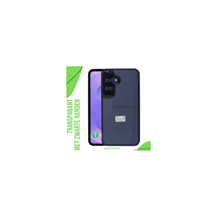 Samsung Galaxy S25 Hoesje &ndash; Transparant &amp; Schokbestendig met Zwarte Randen