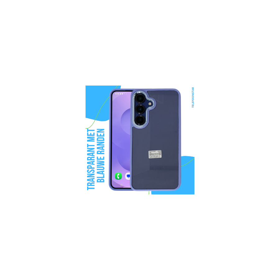 Hoesje voor Samsung Galaxy S26 Plus Transparant met Blauwe Randen