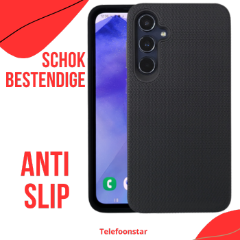 Samsung Galaxy S25 Edge Hoesje Zwart Schokbestendige Anti Slip Backcover