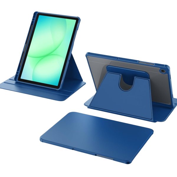 Samsung Galaxy Tab A11 360&deg; Standfunctie Transparante Acryl Smart Cover Blauw – foto 2