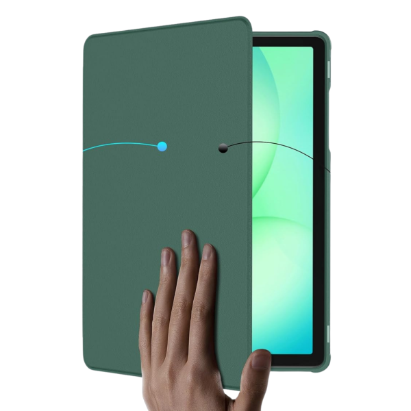 Samsung Galaxy Tab A11 Transparante Acryl Smart Cover Groen met 360&deg; Standfunctie – foto 3