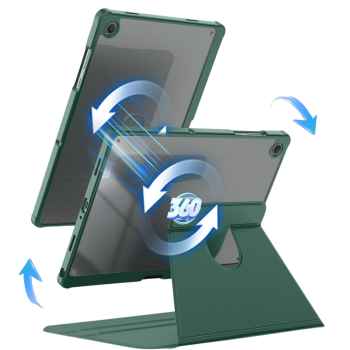 Samsung Galaxy Tab A9 Transparante Acryl Smart Cover Groen met 360&deg; Standfunctie