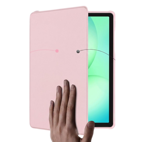 Samsung Galaxy Tab A11 360&deg; Standfunctie Transparante Acryl Smart Cover Roze – foto 3