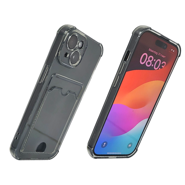 iPhone 15 Hoesje met Pasjeshouder &ndash; Transparant &amp; Valbestendig – foto 3