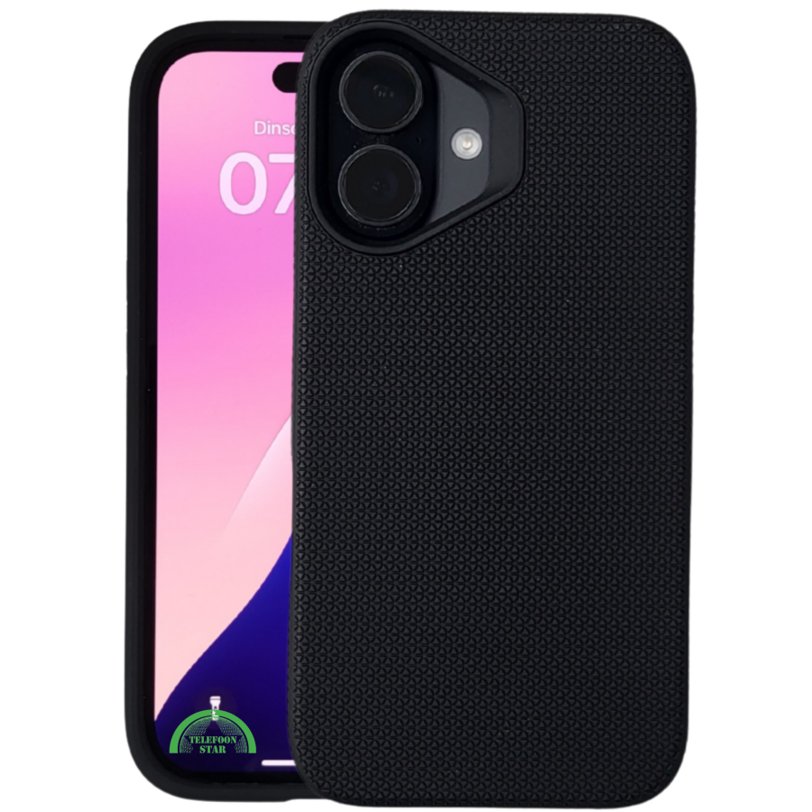 Antislip Hoesje Zwart - Backcover iPhone 16 &amp; 16 plus