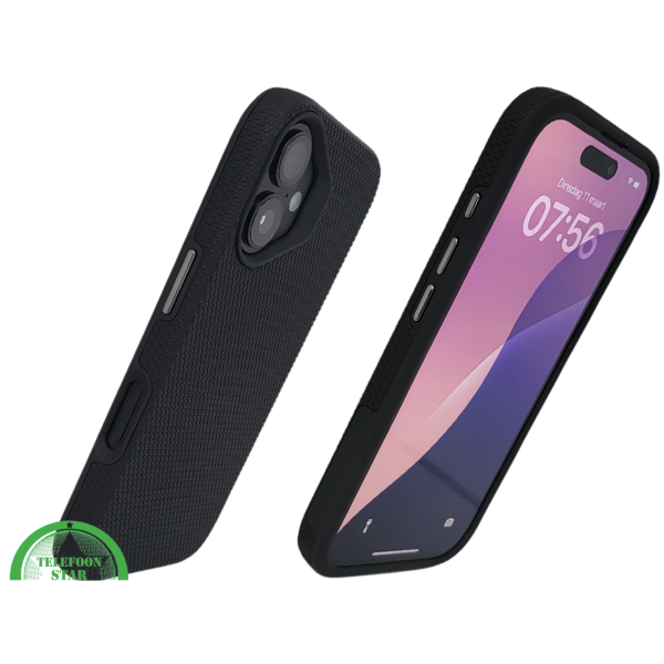 Antislip Hoesje Zwart - Backcover iPhone 16 &amp; 16 plus – foto 3