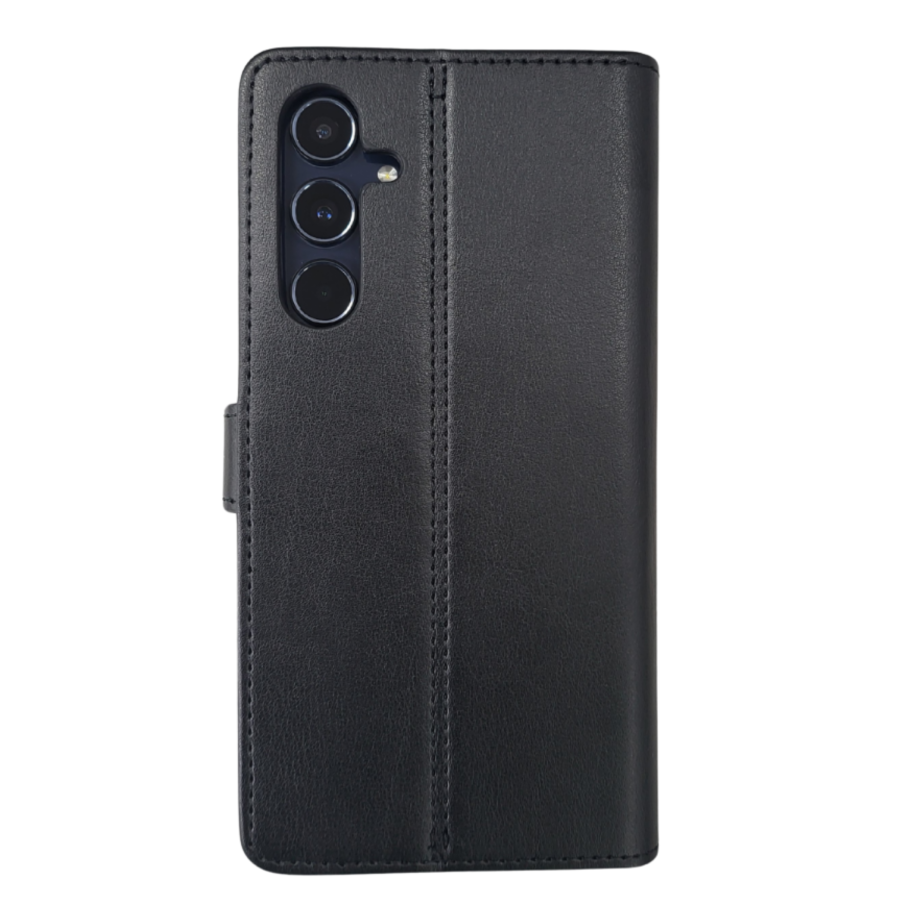Bookcase Hoesje Samsung Galaxy &ndash; Zwart Leerlook met Pasjeshouder