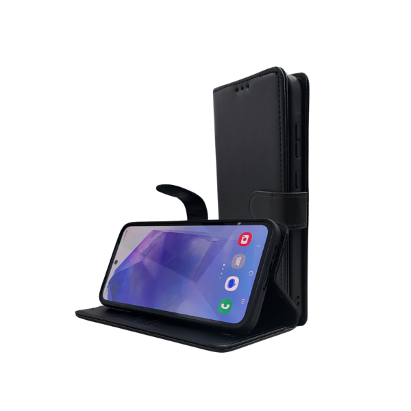 Bookcase Hoesje Samsung Galaxy &ndash; Zwart Leerlook met Pasjeshouder – foto 4