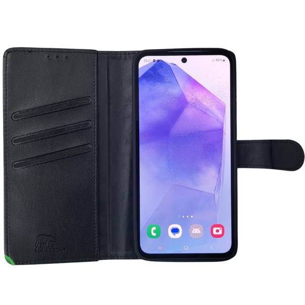 Bookcase Hoesje Samsung Galaxy &ndash; Zwart Leerlook met Pasjeshouder – foto 3