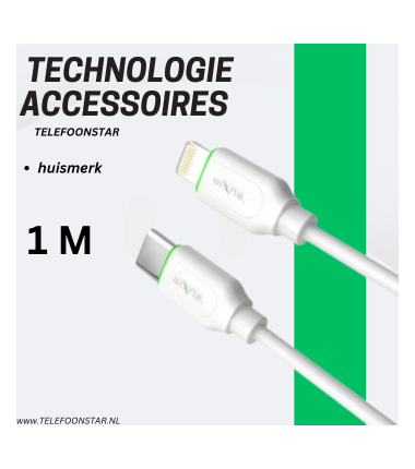 USB-C naar Lightning Kabel &ndash; Geschikt voor iPhone & iPad &ndash; Snel Opladen &ndash; Stevig & Flexibel