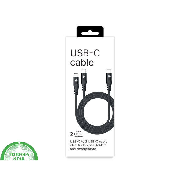 USB-C naar Dubbele USB-C Kabel &ndash; 2-in-1 Oplaad- en Datakabel – foto 3