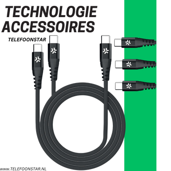 USB-C naar Dubbele USB-C Kabel &ndash; 2-in-1 Oplaad- en Datakabel