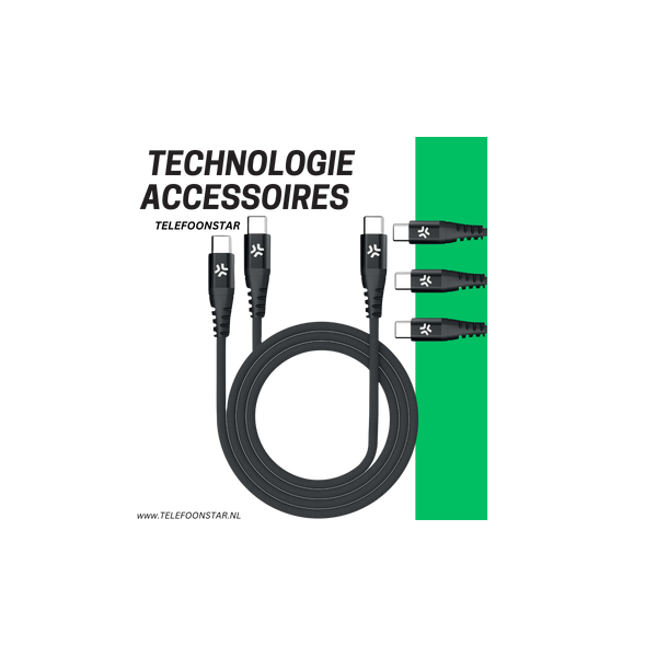 USB-C naar Dubbele USB-C Kabel &ndash; 2-in-1 Oplaad- en Datakabel – foto 4