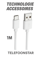 USB to Type C Kabel Snel lader (1m) Wit - Snel opladen - Geschikt voor alle smartphones