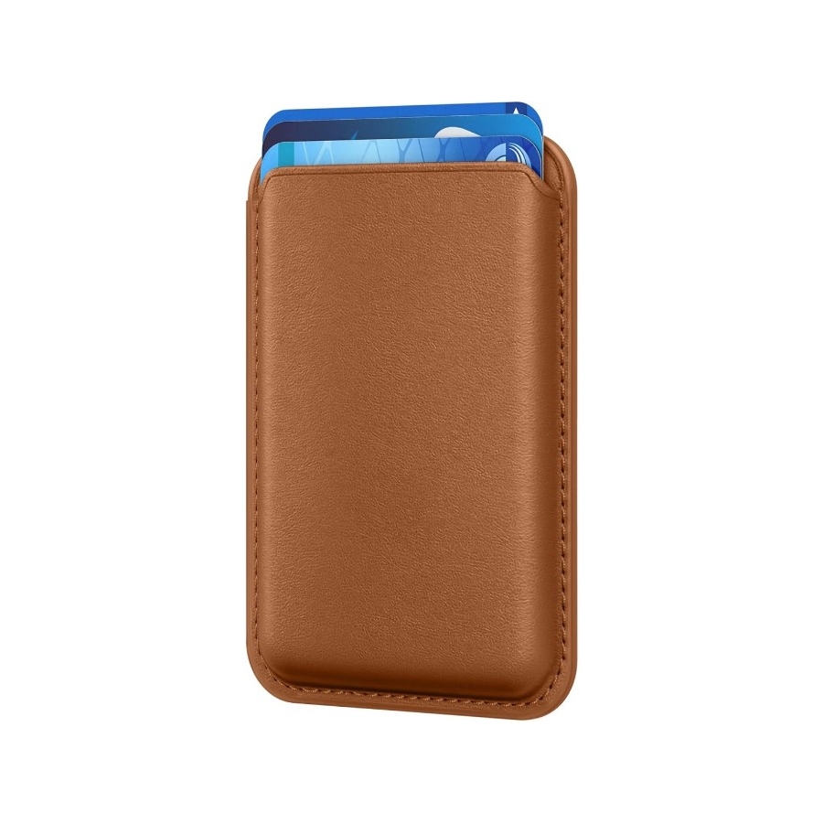 Magnetische Kaartenhouder voor iPhone Bruin&ndash; Compatibel met MagSafe