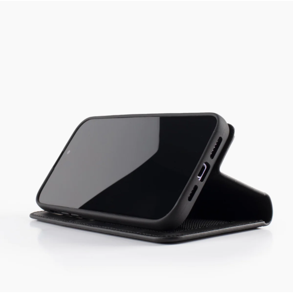 iPhone 15 Pro 2 in 1 Bookcase | 100% Leer | Ruimte voor drie pasjes | Zwart – foto 4