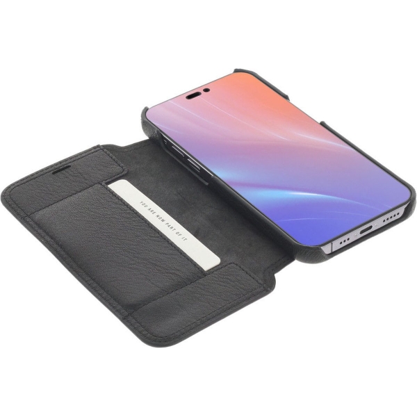iPhone 15 Pro Max 100% Leer hoesje | Lederen Bookcase | Minimalistisch | Zwart – foto 2