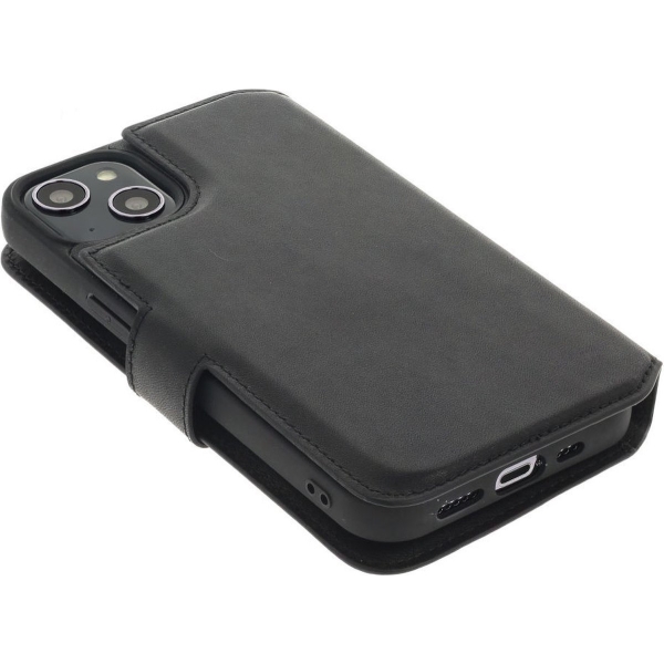 iPhone 15 Plus 2 in 1 Hoesje | 100% Leer | Minimalistisch | Zwart – foto 3
