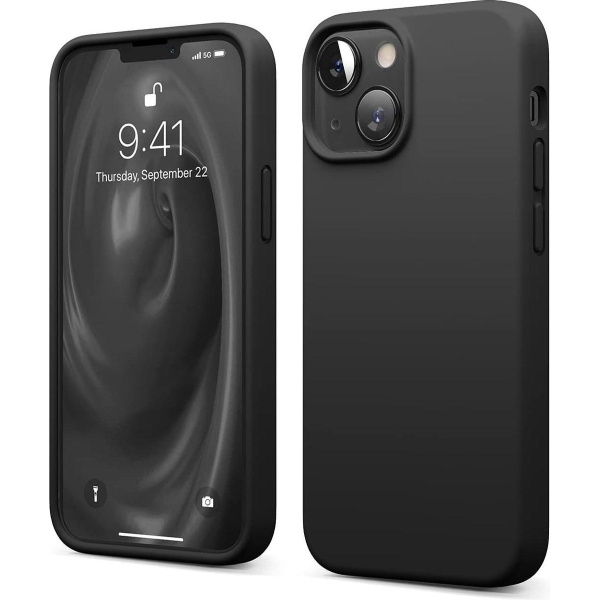 iPhone 13 Hoesje Siliconen Case Back Cover Hoes Zwart - iPhone 13 Hoesje Cover Hoes Siliconen – foto 3