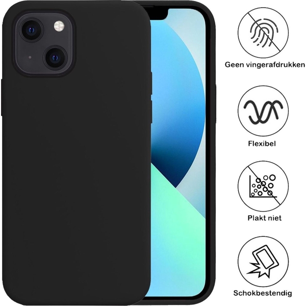 iPhone 13 Hoesje Siliconen Case Back Cover Hoes Zwart - iPhone 13 Hoesje Cover Hoes Siliconen – foto 4