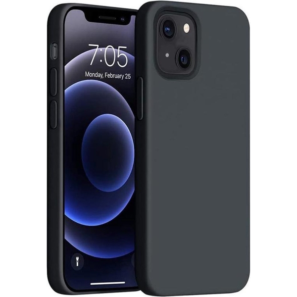 iPhone 13 Hoesje Siliconen Case Back Cover Hoes Zwart - iPhone 13 Hoesje Cover Hoes Siliconen – foto 2