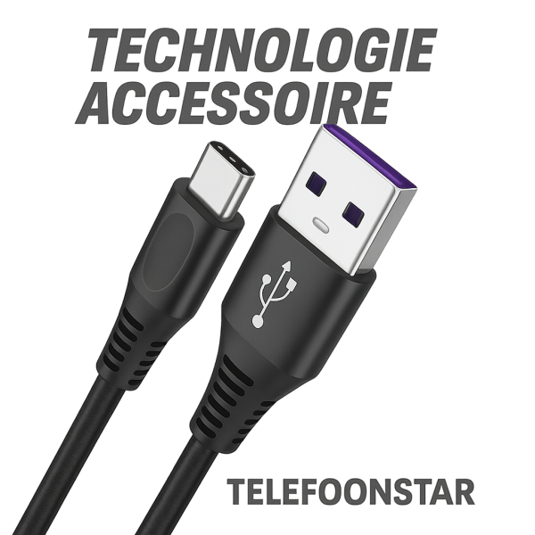 USB to Type C Kabel Snel lader (1m) Zwart - Snel opladen - Universeel – foto 4