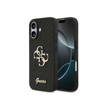 Guess Zwart Glitter Hoesje &ndash; met Gouden Logo & Stijlvolle Bescherming